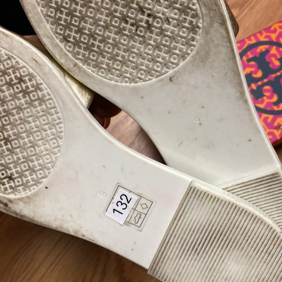 Tory burch eleanor slide  gold logo slide sandals - Picture 3 of 5